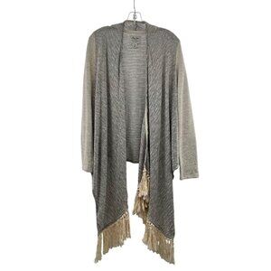 Lucky Lotus Women's Mixed Medium Cardigan Open Front Long Sleeve Medium Fringe
